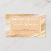 Carte De Visite Marbre blanc beige or jaune Agate Art Motif (Dos)