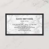 Carte De Visite Marbre blanc Black Justice Scale Avocat Attorney (Dos)