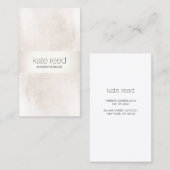 Carte De Visite Marbre blanc brossé luxueux bande d'argent (Devant / Derrière)