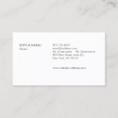 Carte De Visite Marbre blanc brossé luxueux et bordure en argent (Dos)