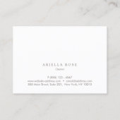 Carte De Visite Marbre blanc brossé simple et élégant professionne (Dos)