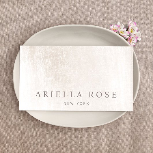 Carte De Visite Marbre blanc brossé simple et élégant professionne