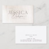 Carte De Visite Marbre blanc brossé simple et élégant professionne (Devant / Derrière)