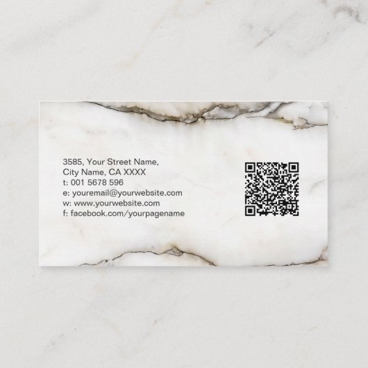 Carte De Visite Marbre blanc classique élégant (Dos)
