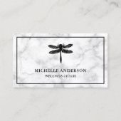 Carte De Visite Marbre blanc classique moderne et élégant libellul (Devant)