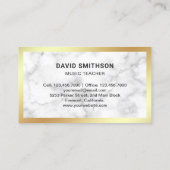 Carte De Visite Marbre blanc Classique Violon Musique Enseignant V (Dos)