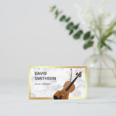 Carte De Visite Marbre blanc Classique Violon Musique Enseignant V (Debout devant)