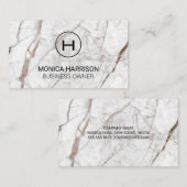 Carte De Visite Marbre blanc de luxe (Devant / Derrière)