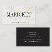 Carte De Visite Marbre blanc d'or (Devant / Derrière)