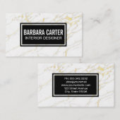 Carte De Visite Marbre blanc d'or (Devant / Derrière)