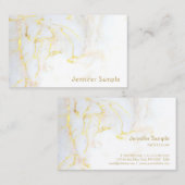 Carte De Visite Marbre blanc d'or Elegant Golden Modern Modèle (Devant / Derrière)