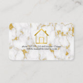 Carte De Visite marbre blanc doré maison design service de nettoya (Dos)