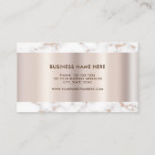 Carte De Visite Marbre blanc élégant moderne classe professionnell (Dos)