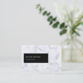 Carte De Visite Marbre blanc élégant moderne de Profi de (Debout devant)