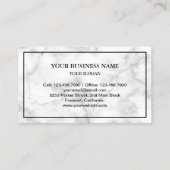 Carte De Visite Marbre blanc Élégant Monarque Orange Papillon (Dos)