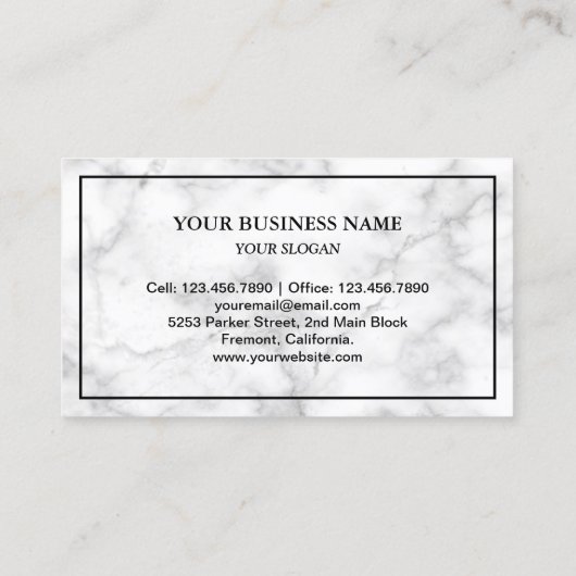 Carte De Visite Marbre blanc Élégant Monarque Orange Papillon (Dos)