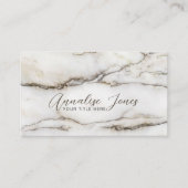 Carte De Visite Marbre blanc élégant - tons chauds (Devant)