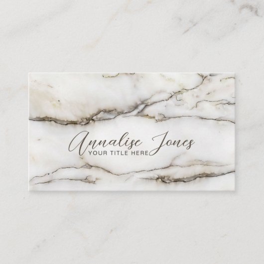 Carte De Visite Marbre blanc élégant - tons chauds (Devant)