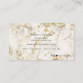 Carte De Visite Marbre blanc et feuille d'or simple moderne (Dos)