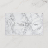 Carte De Visite Marbre blanc et gris et design argenté métallique (Dos)