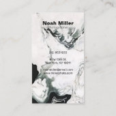 Carte De Visite Marbre blanc et noir Abstrait Panda (Dos)
