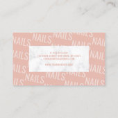 Carte De Visite Marbre blanc et ongles rose vif (Dos)