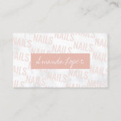 Carte De Visite Marbre blanc et ongles rose vif (Devant)