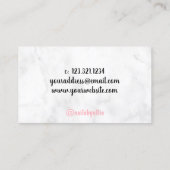 Carte De Visite Marbre blanc et ongles roses (Dos)