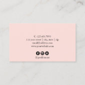 Carte De Visite Marbre blanc et ongles roses bleus minimes (Dos)