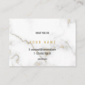 Carte De Visite Marbre blanc et or moderne professionnel (Dos)