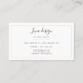 Carte De Visite Marbre blanc et rose moderne (Dos)