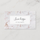 Carte De Visite Marbre blanc et rose moderne (Devant)