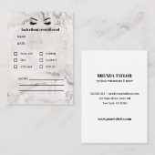 Carte De Visite Marbre blanc Eyelash Extension Consultation des cl (Devant / Derrière)