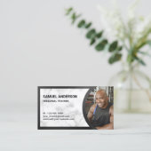 Carte De Visite Marbre blanc Fitness Personal Trainer Photo (Debout devant)