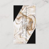 Carte De Visite Marbre blanc géométrique moderne Or, Ciseaux (Dos)