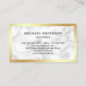 Carte De Visite Marbre blanc Gold Car Professional Chauffeur (Dos)