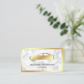 Carte De Visite Marbre blanc Gold Car Professional Chauffeur (Debout devant)