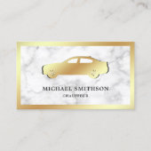 Carte De Visite Marbre blanc Gold Car Professional Chauffeur (Devant)