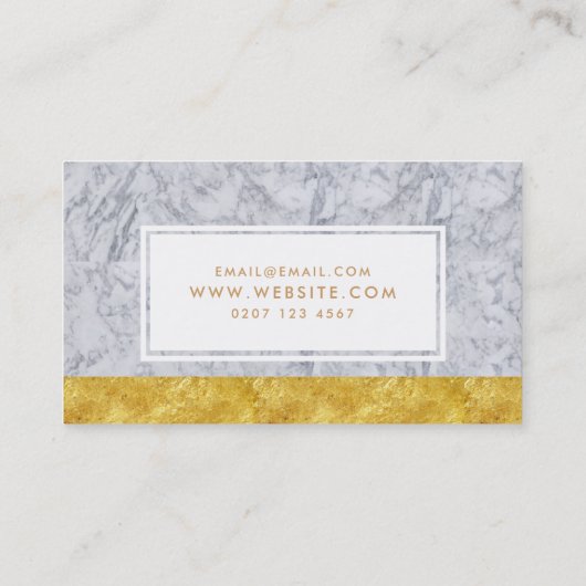 Carte De Visite Marbre blanc Gold Leaf Make Up Artiste (Dos)