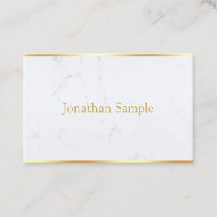 Carte De Visite Marbre blanc Gold Name Modern Elegant Modèle