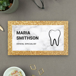 Carte De Visite Marbre blanc Gold Parties scintillant Clinique den