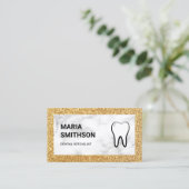 Carte De Visite Marbre blanc Gold Parties scintillant Clinique den (Debout devant)