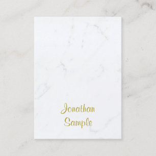 Carte De Visite Marbre blanc Gold Script Luxueux Modèle moderne