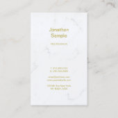 Carte De Visite Marbre blanc Gold Script Modèle Luxe Moderne (Dos)