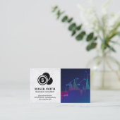 Carte De Visite Marbre Blanc | Graphique Boursier | Pièces (Debout devant)