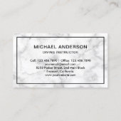 Carte De Visite Marbre blanc instructeur de plongée sous-marine (Dos)