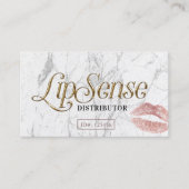 Carte De Visite Marbre blanc LipSense Distributor Rose Gold Lips (Devant)