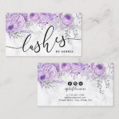 Carte De Visite Marbre blanc mauve moderne (Devant / Derrière)