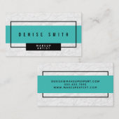 Carte De Visite Marbre blanc Moderne Avec Aqua (Devant / Derrière)
