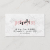 Carte De Visite Marbre blanc Moderne De Style Pétanque Rosée. (Dos)